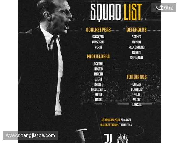 尤文vs萨索洛名单:伊尔迪兹,图拉姆领衔;弗拉霍维奇复出